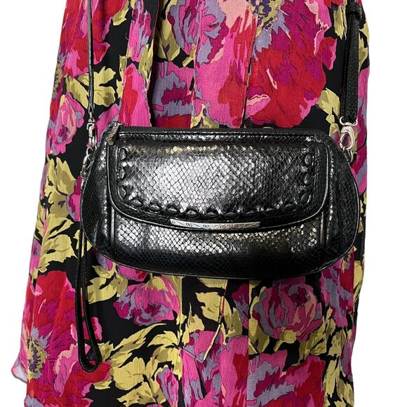 Brighton Women's Crossbody Wristlet Secret Of Life Black Leather Snake Python GC - Picture 12 of 12